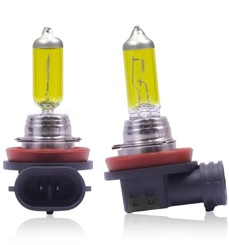 Sinoparcel Enhanced H11 Fog Light Bulb, 2500K Golden Yellow | Superior Rain Visibility, Headlight Low Beam, OEM Replacement, PGJ19-2 Base, 12V 55W, Pack of 2