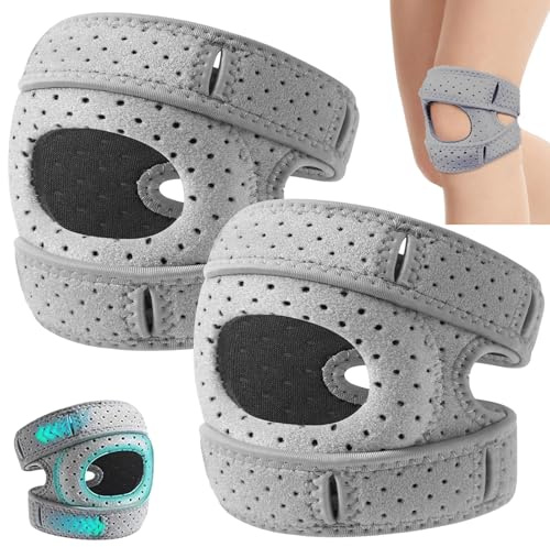 Knee Support for Men Women, 2pcs Adjustable Wellness Knee Brace Sleeve, Anti Slip Sports Knee Pads for Running Soccer Basketball Workouts