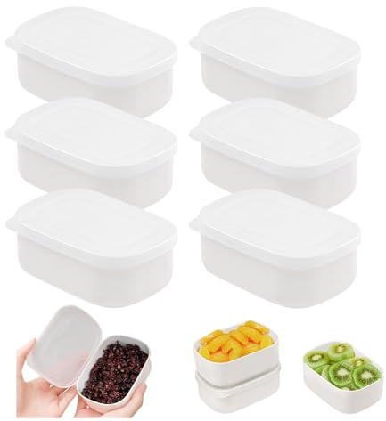 YZROHYI 6 Pezzi Set Contenitori per Alimenti Piccoli 280 ML,Contenitore Plastica per Congelare,Meal Prep Contenitori Ermetici Freezer,Contenitore Cibo con Coperchio,Vasetti per Microonde,Senza BPA