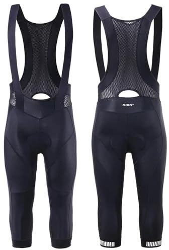 MWAHJU Pantaloncini Con Bretelle Da Ciclismo Pantaloni 3/4 Calzamaglia Bicicletta Uomo Abbigliamento Bike Equitazione Su Strada Sport Lunga Distanza 5H 8H Per Uomo(Balck 5h,XL)