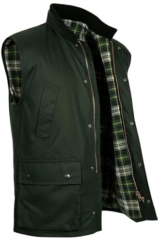 SBZ Gilet Wax Bodywarmer For Mens Multi Pockets Jacket Vest Top Outdoor Waistcoat Camping Hiking Travelling Coat Sizes S-5XL