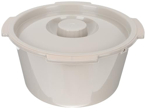 Generic Pot de Chambre en Plastique Gris Couvercle, Seau à Urine Portable pour Personnes Âgées et Femmes Enceintes, Chaise Percée Compacte et Légère pour Usage Maison, Camping et Voiture