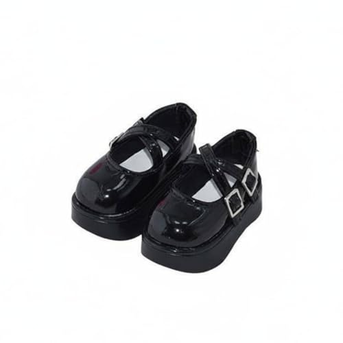Milageto Zapatos BJD Acabado Brillante Zapatos de Muñeca Estilo Realista para Colección, Fotografía , Negro
