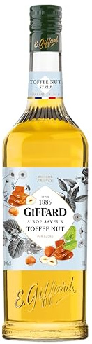 GIFFARD - Sirop Saveur Toffee Nut - Recette et Fabrication Françaises - Gourmand et Caramélisé - 1 Litre