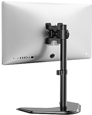 WALI Single Monitor Stand for 13 to 32 Inch Screen, Adjustable Freestanding Monitors Stands with Tilt Swivel Rotate, Universal Monitor Stands for hp acer lg Monitors, VESA 75 & 100mm, Black (MF001)