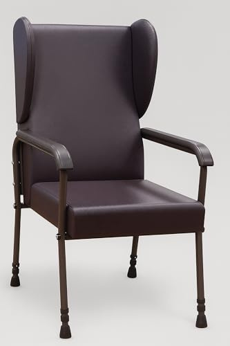 Aidapt Chesterfield Orthopaedic High Back Seat Chair With Adjustment for Leg and Back Height, Easy Wipe Clean Material For Use Elderly and Users With Limited Mobility In Living Rooms and Bedrooms.