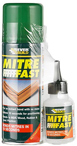 Pack of 6 Everbuild Mitre Fast Instant Bonding Kit 50g Adhesive 200ml Activator