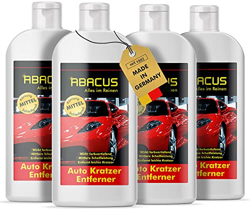 ABACUS® Auto Kratzer Entferner, Kratzerentferner Auto, Kratzer auf Lack entfernen, Kratzer-Entferner Lack, Lackkratzer Entferner, Scratch Remover, Kratzer-Reparatur – Auto Kratzer Entferner 4x 500 ml