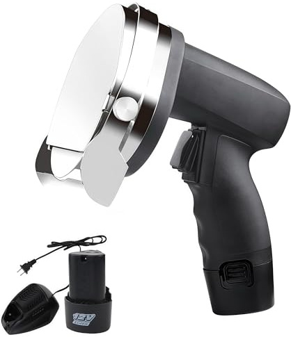 Cordless Gyro Cutting Tool, 60KG/H Electric Shawarma Knife, 12V Rechargeable Doner Kebab Meat Knife, Gyro Meat Shaver Cutter with SUS304 Blade, 0-8mm Adjustable Thickness, for Shawarma Grill Machine