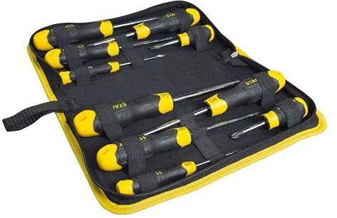 Stanley Cushion Grip™ Screwdriver Set in Wallet, 10 Piece, Constructed with an Ergonomic, bi-Material Handle