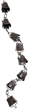 1M Copper Lotus Rain Chain for Gutter Downspout Decorative Outdoor Water Diverter with Bell Cup Unique Garden Accent