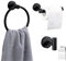 3PCS Toilet Roll Holder Towel Ring, Bath Ball Hook, Wall Mounted Toilet Paper Holder, Towel Holders for Bathrooms, Classic Stainless Steel Bathroom Accessories, Black Bathroom Accessories