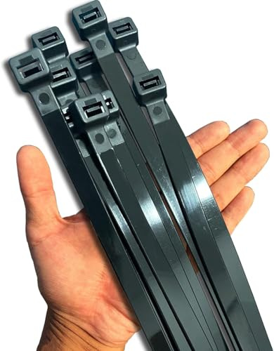 Fascette Plastica 1m Lunghe, Fascette Nere Grandi 1000mm x 12mm, Fascette Elettricista Larghe, Fascette di Plastica per Cavi Resistenti ai Raggi UV Esterni 18 pezzi