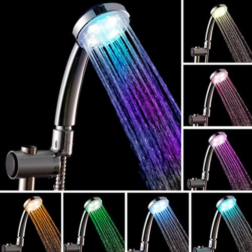 Bunte farbwechselnde LED Handbrause Duschkopf, automatischer Farbwechsel, automatische Druckbeaufschlagung, Schnittstelle 20mm