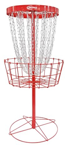 Disc Store Grow The Sport Elite Disc Golf Basket - PDGA Championship Level Approved - Portable Disc Golf Target for Professional Competition and Practice - 27 Heavy Duty Chains (Red)