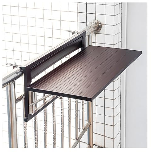 ZYYLIVR Table Suspendue Balcon Pliable, Table Suspendue Réglable pour Balustrade Balcon, Table Balcon Rabattable, Table De Service Pliable, Table Balustrade pour Extérieur Jardin Bureau Terrasse