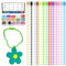 Glarks 200pcs 2.4mm x 12CM boule de couleur perles chaîne set, collier en métal de 20 couleurs avec connecteur, chaîne à boules avec boucle de connecteur de perle
