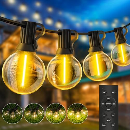 YRATERVSR Catena Luci Luminosa Esterno Giardino 100Ft 30M G40 LED Lampadine Filo Giardino Luminosa Illuminazione Catene da Lucine per Terrazzo Esterne IP44 Gazebo Esterni Catena Luce Ghirlanda