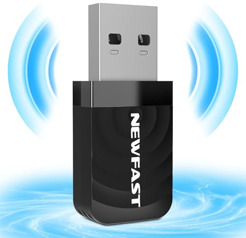 NEWFAST 1300Mbps Adaptador WiFi USB para PC, 5GHz/2,4GHz Mini Antena WiFi para PC USB 3.0 for Windows 11/10, Mac OS 10.11-10.15