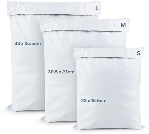 120 Pièces Enveloppe plastique Expedition, ELEPRUC Pochettes Envoie Colis Vinted Auto-Adhésives, Opaques Sac Emballage, Emballage Colis, Shipping Bags pour Vêtements, Chaussures, Livres(L/M/S)