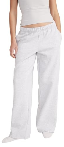 Style & Republic Pantalon de jogging pour femme en coton - Coupe décontractée - Jambe large - Taille élastique avec cordon de serrage - Polaire ultra douce - Vêtement de détente pour le yoga et les