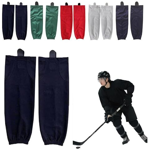 Reroon Chaussettes de Hockey Multicolores pour la Pratique - Idéal pour les Fans de Sports, Joueurs et Entraîneurs - Cadeau pour l'Entraînement d'Équipe, Junior, Noir , S