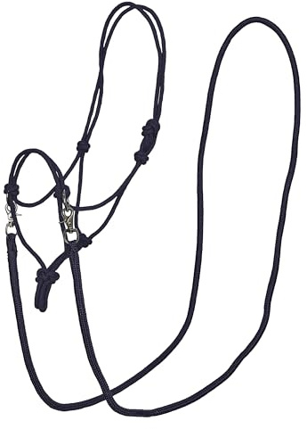 Imperial Riding IRHFree Ride Knot Halter - Lightweight, Robust Rope Halter Made of Strong Polyester Rope, Individually Adjustable, for Training, Floor Work & Everyday Life, Navy, Pony
