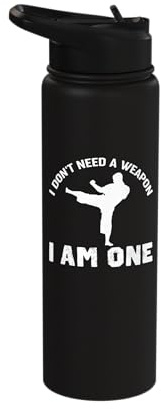 Karate Black Belt Sport Martial Arts I'm A Weapon Stainless Steel Insulated Water Bottle