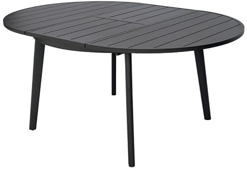 Gruppo Maruccia - Tavolo da Giardino Rotondo in Alluminio - Struttura Allungabile da 120 a 170 cm - Arredo Esterni, Bar, Ristoranti (Antracite)