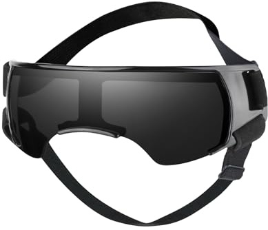 Galatée Gafas para Perros, Protección contra La Niebla, El Viento y Los Rayos UV, Gafas para Mascotas, Gafas De Sol para Perros con Correa Ajustable, Gafas De Sol para Cachorros(Negro)