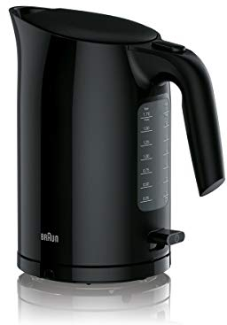 Braun WK 3100 BK Wasserkocher | Füllmenge 1,7 l | 2.200 Watt | Schnellkochsystem | Herausnehmbarer Anti-Kalk-Filter | Große Wasserstandsanzeige | BPA Frei | Schwarz