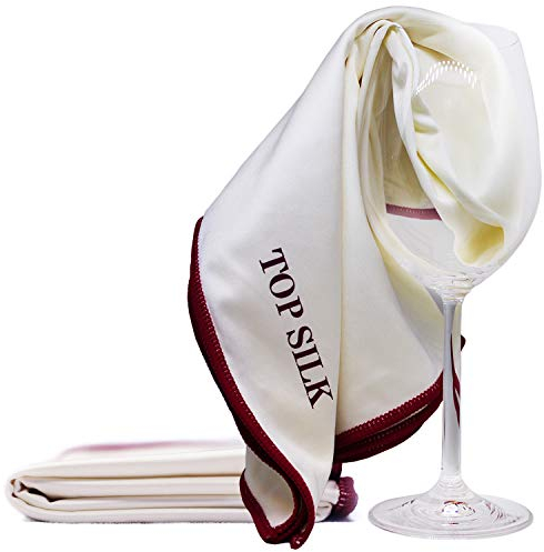 Putzen wie die Profis – TOP Silk Mikrofaser-Poliertuch 50×70 cm - Glastuch- streifenfreies Nachpolieren von Gläsern, Kristallglas & Glasobjekten - fusselfrei, weich - inkl. Gratisprobe GlasRein