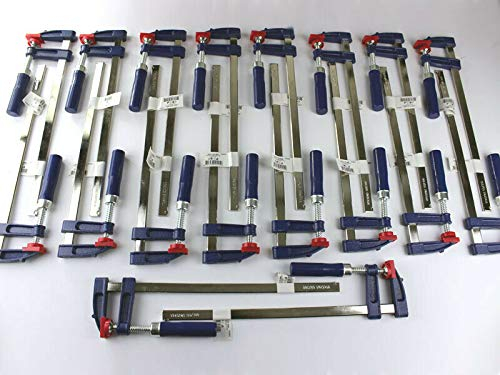 Tooltech v. Veto 18 x Schraubzwinge Set 300x50 Zwinge Leimzwinge Klemmzwinge Einhandzwinge (Mehrfarbig, Metall, Blau) - Hardware/Clamps