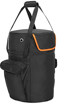 samdew 20 lb Propane Tank Bag, Outdoor 20lb Propane Gas Tank Cover with Tabletop Feature and 2 Pockets, Propane Tank Cylinder Storage Carrier for Traveling & Camping, Black (Bag Only)