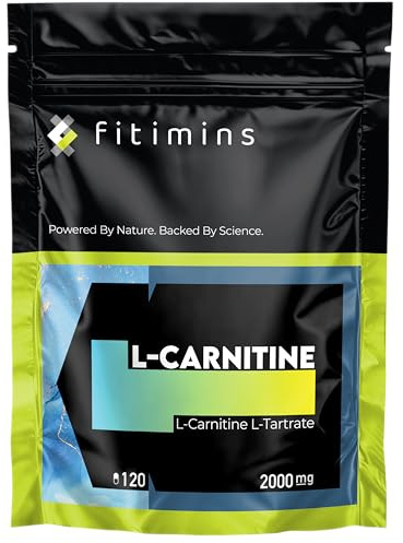 L-Carnitine Capsules 2000mg | L-Carnitine Tartrate Powder Supplement for Men & Women | Boost Energy, Support Metabolism & Weight Management | 120 x 500mg Vegan Capsules, 1-Month Supply | Fitimins