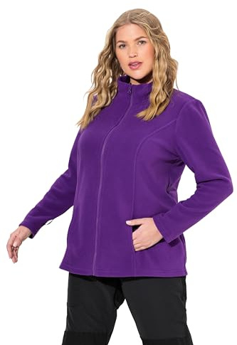 Ulla Popken Fleecejacke, Baukastensystem, Innenjacke, Stehkragen Veste Polaire, Prune foncée, 58-60 Femmes