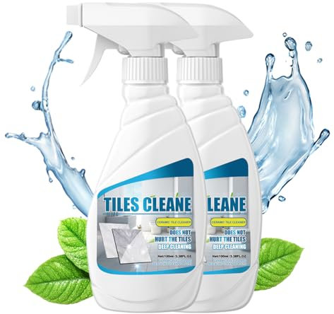 Fliesen und Fugenreiniger Sprühgerät, 2024 Neuest Kraftreiniger, Fliesenreiniger Extra Stark für Alle Arten von Fliesen und Fugen Inhalt, z.B. in Bad und Küche (2, 100ml)