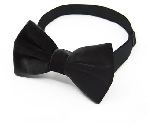 TAXTYHRE Papillon Nero Regolabile in Velluto, Pre-annodato, Elegante da Uomo per Compleanno, Banchetti, Matrimoni, Feste