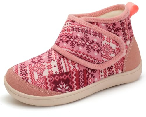 LeIsfIt Slipper Boots for Women Wide Toe Box Warm House Shoes Pink