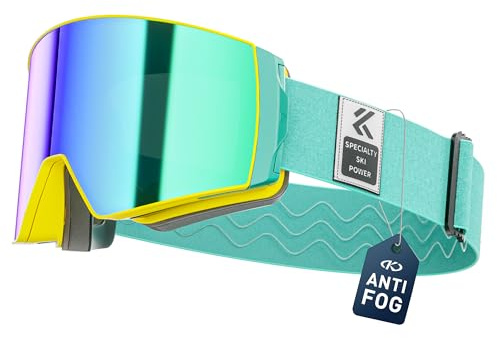 KAPVOE Gafas de Esquí Espejo Magnéticas Antivaho OTG K721 | Gafas esquí hombre mujer, gafas snowboard, UV400, compatible con casco, alta luminosidad