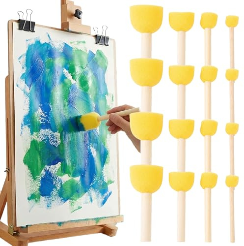 20 Pack Foam Brush Set, Sponge Paint Brushes for Crafts & Stencils | Washable Round Foam Brushes for Acrylic Painting, DIY Art Projects, Kids Crafts, Wood Painting and Creative Activities