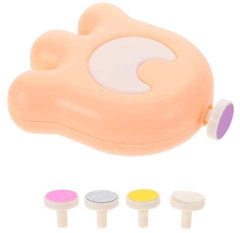 NULYLU Cortaúñas para Bebés Eléctrico con Diseño Ergonómico y 5 Cabezales de Pulido de Plástico, Previene el Recorte Excesivo, Adecuado para Recién Nacidos y Pequeños