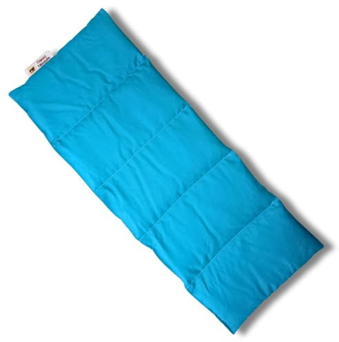 Franzis Nähstube 50x20cm Oreiller en épeautre turquoise 100% coton I Coussin en graines d'épeautre 50x20 pour micro-ondes I Coussin chauffant, Oreiller en épeautre, Coussin chauffant pour la nuque