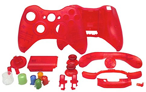 OSTENT Replacement Case Shell & Buttons Kit for Microsoft Xbox 360 Wireless Controller Color Red