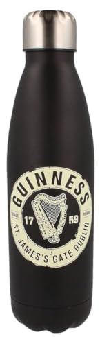 Official Guinness Metal Water Bottle, Black Colour with Guinness Harp Logo