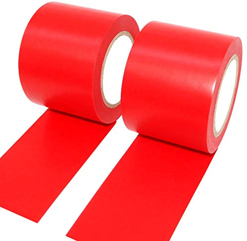 ALBOYI 2 Rolls Electrical Insulation Tape, 50mm x 15m PVC Flame Retardant Waterproof Insulating Tape for Wiring, Cable Protection and Electrical Repairs (Red)
