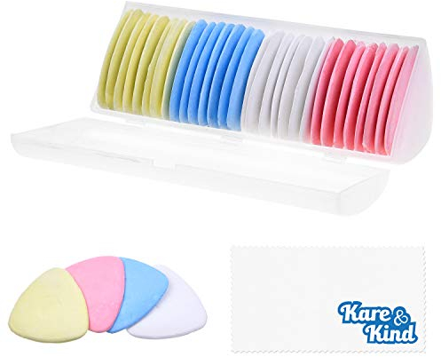 Kare & Kind 30x Schneiderkreide - Nähbegriffe und Zubehör - Dreieckige Stoffmarker zum Basteln, Nähen, Quilten - wird mit einer Aufbewahrungsbox aus Kunststoff geliefert - 4 Farben erhältlich