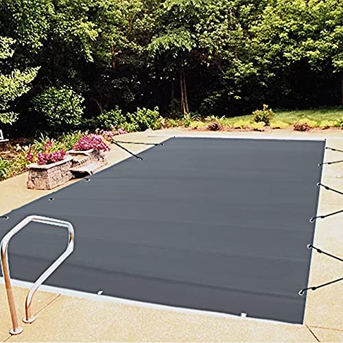 VEVOR Säkerhetsskydd för pool storlek 4 x 7 m rektangulär poolöverdrag, poolstorlek 3,7 x 6,7 m kolfärgad PVC-poolduk, lätt att installera och förhindra skräp