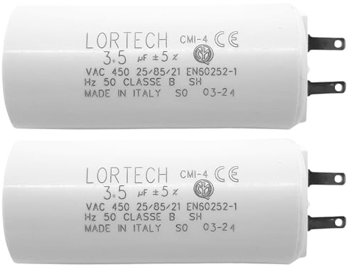 Set med 2 kondensatorer 3,5 μF COSSES 2,8 mm platt botten för rulljalusier (2)