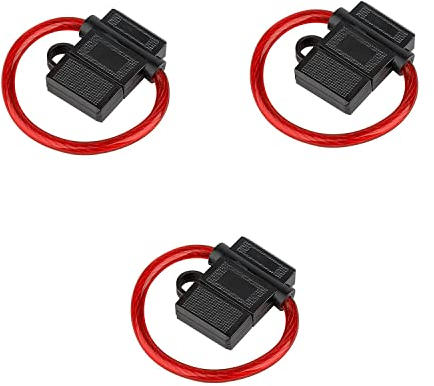 Audioproject A210-23 - 3 x Set Auto Sicherungshalter ATC mit 6mm2 Kabel 10 AWG 12V 24V Spritzwasser geschützt - Flachsicherung o. KFZ Sicherungen - Extra Dickes Kabel Auto Radio KFZ LKW Verstärkern